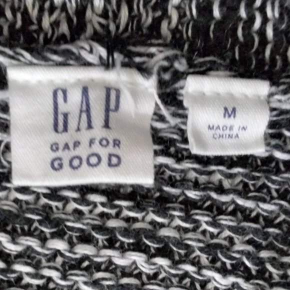 NEW Gap Black White Gray Marbled Top Open Front Cardigan Sweater Size M Medium - Picture 12 of 14